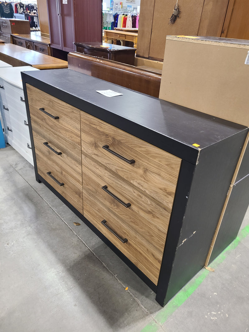 Ashley Furniture "Vertani" 6-Drawer Long Dresser Modern Two-Tone