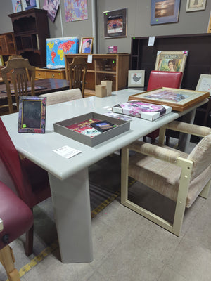 Light Colored Rectangular Dining Table