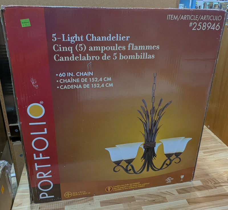 Portfolio Bronze 5-Light Chandelier
