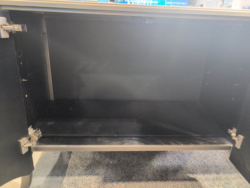 Black Glasstop Hallway Table with Shelves