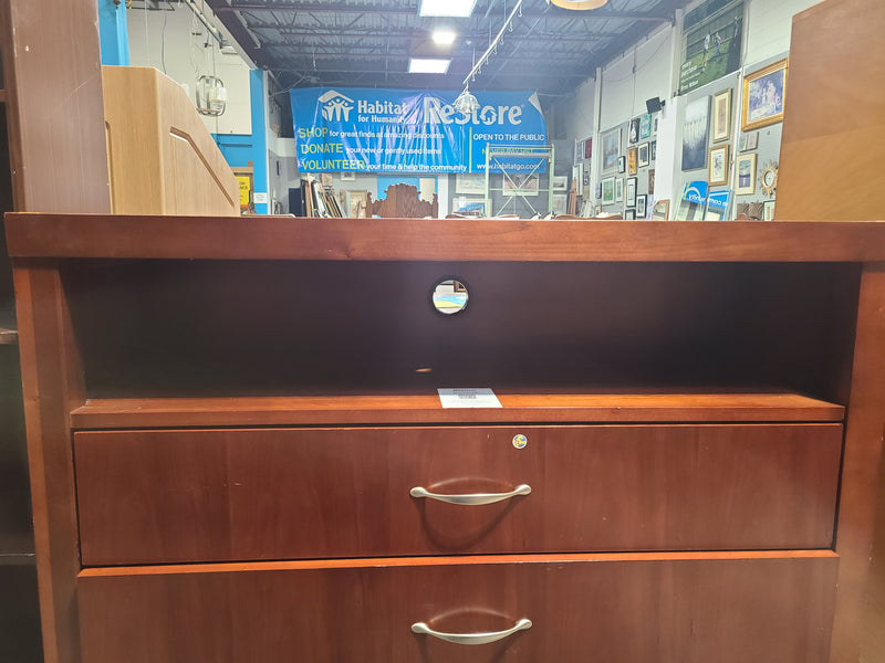 Classic Brown Wood TV Stand with Storage Drawers