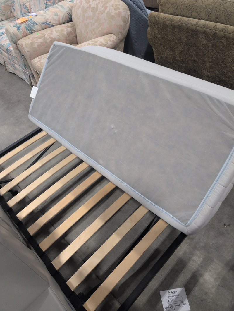 Futon Bed with Metal Base and Wooden Slats