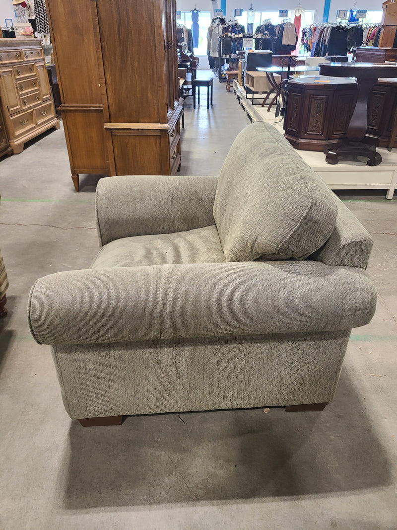 Plush Sage Green Textured Fabric Armchair