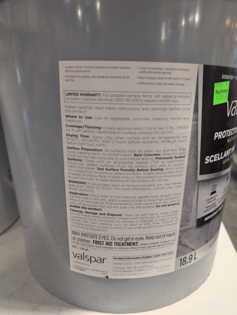 Valspar Protective Sealer, Interior and Exterior, Natural Look