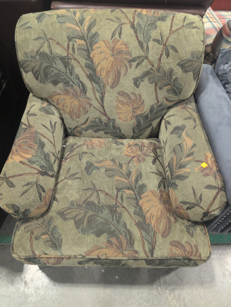 Green Floral Armchair