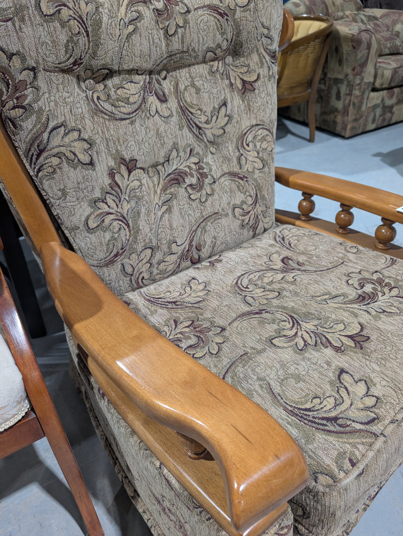Vintage Wooden-Framed Armchair