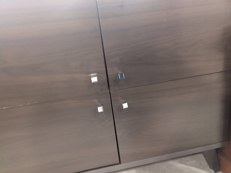 4 Door, 2 Shelf Storage Unit, Black