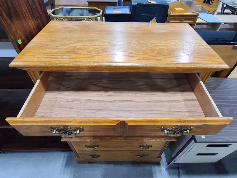 Traditional Golden Oak 5-Drawer Tallboy Chest of Drawers