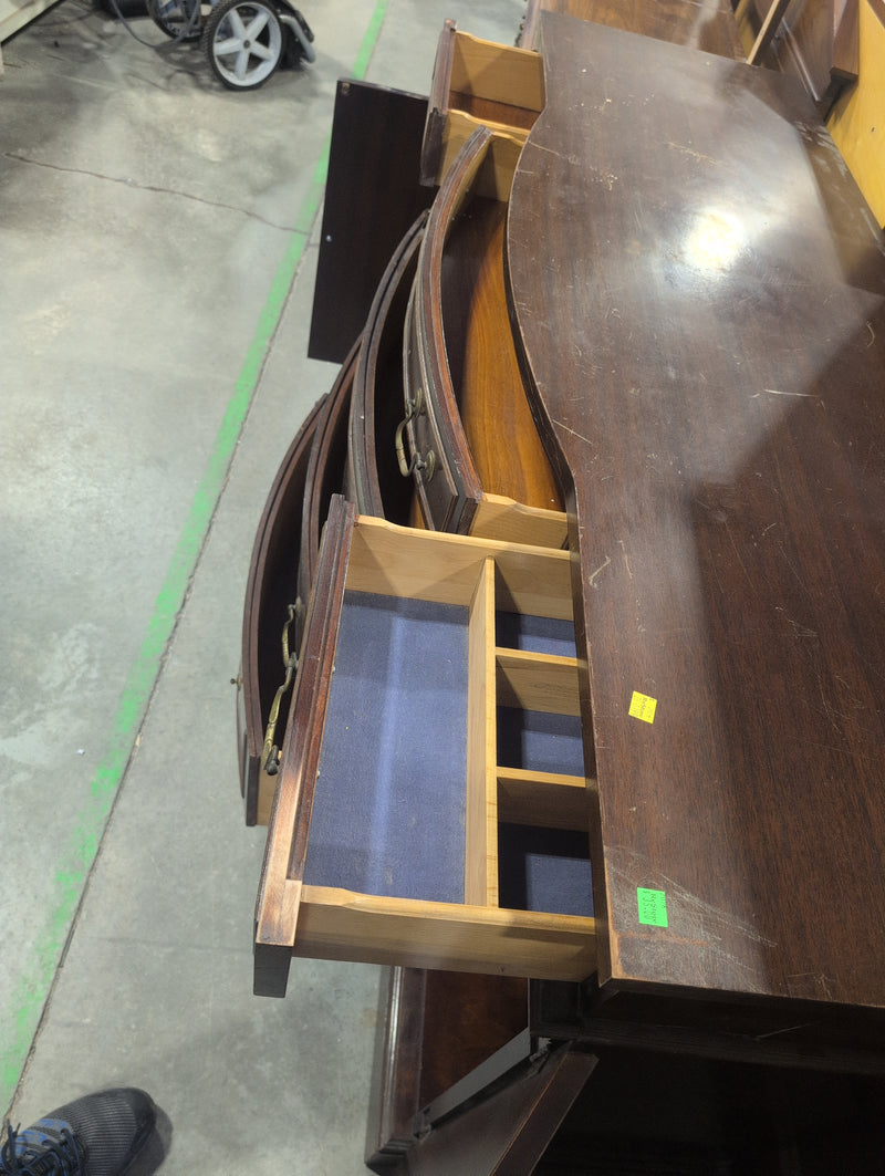 Large Wood Buffet with 6 Drawers and 2 Cabinets