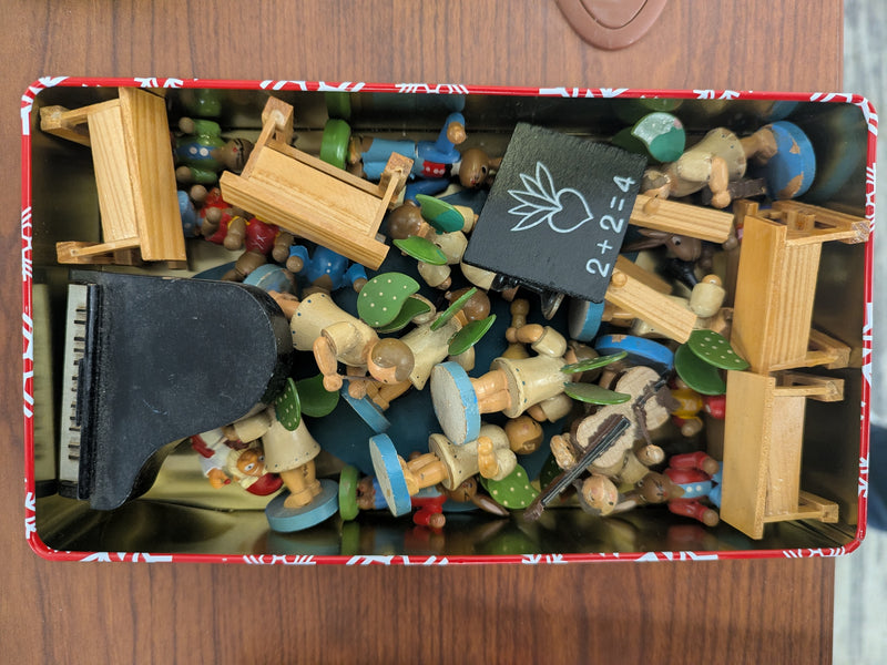 Collection of Vintage, Hand-painted Wooden Miniature Figures