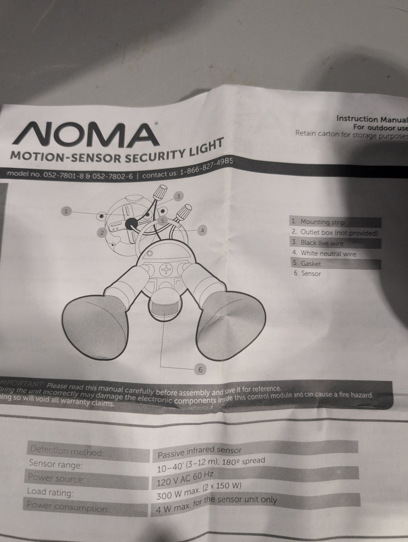 NOMA Motion Sensor Outdoor Security Light