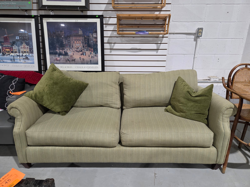 Sage Green Pinstripe Sofa