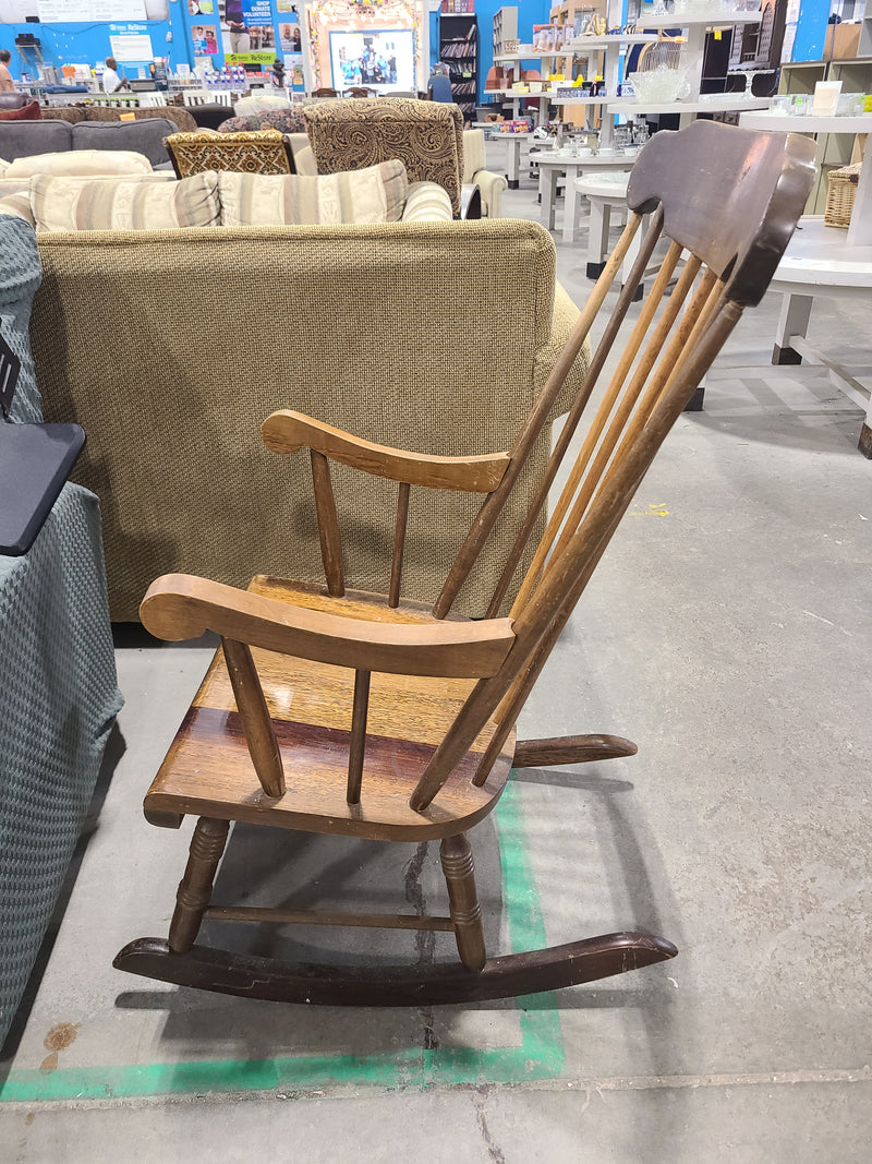 Vintage Wooden Spindle-Back Rocking Chair