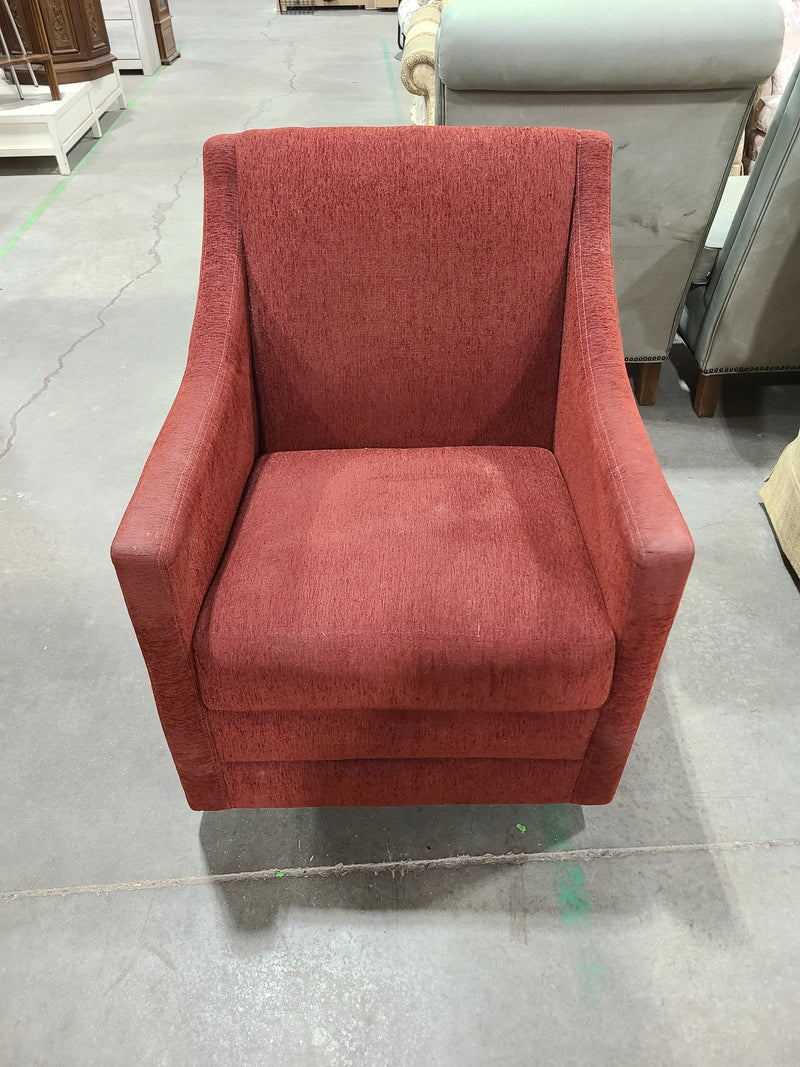 Modern Terracotta Red Fabric Armchair