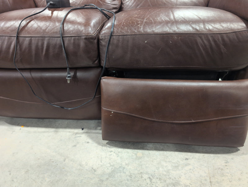Brown Recliner Loveseat with Footrests