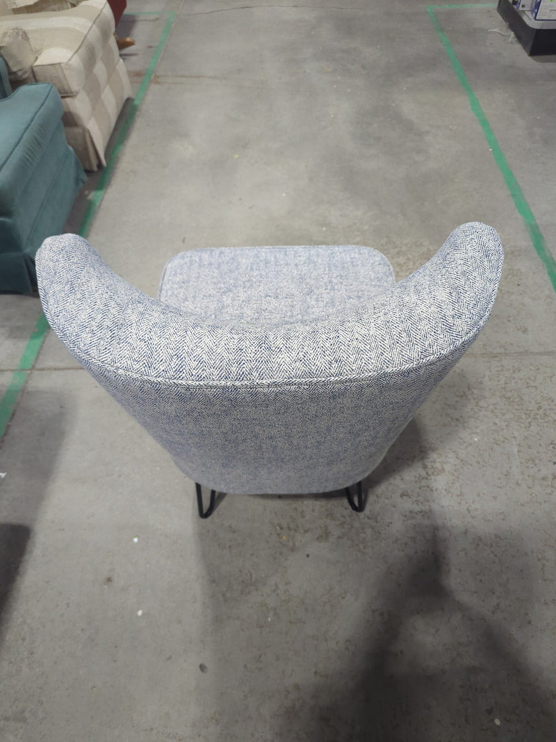 Accent Chair in Herringbone Pattern with Hairpin Legs