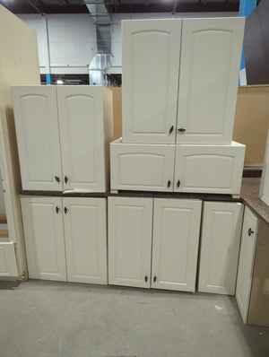 White kitchen with large island