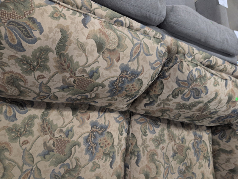 Green and Beige Plant Patterned 3 Seater Sofa