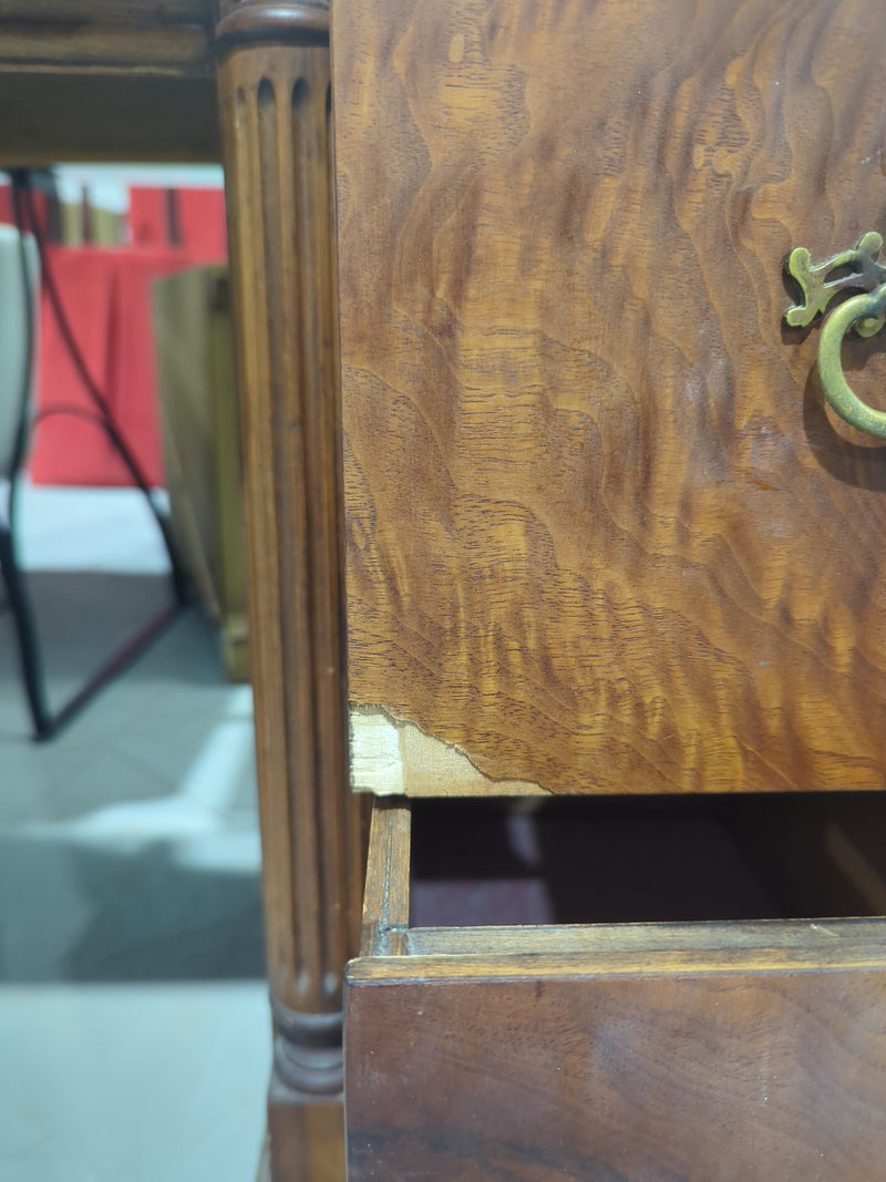 Vintage Wooden Vanity with Mirror & Side Posts