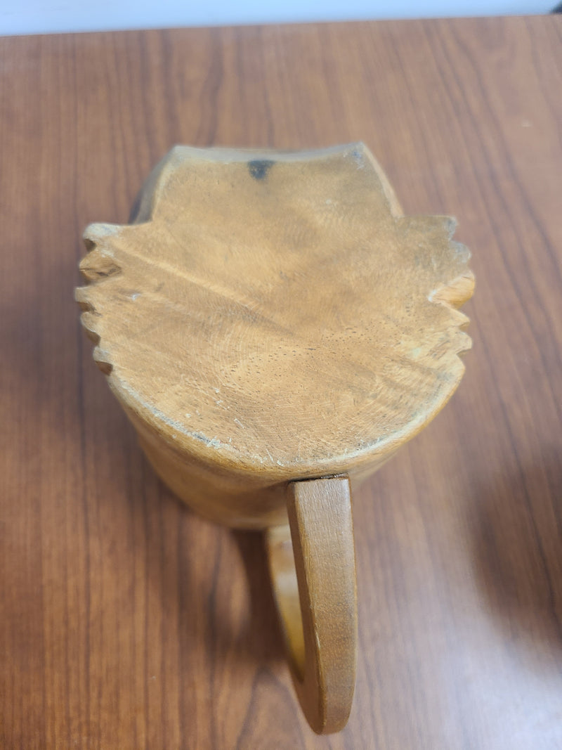 Vintage Hand-Carved Wooden Tiki Pair Mug Set
