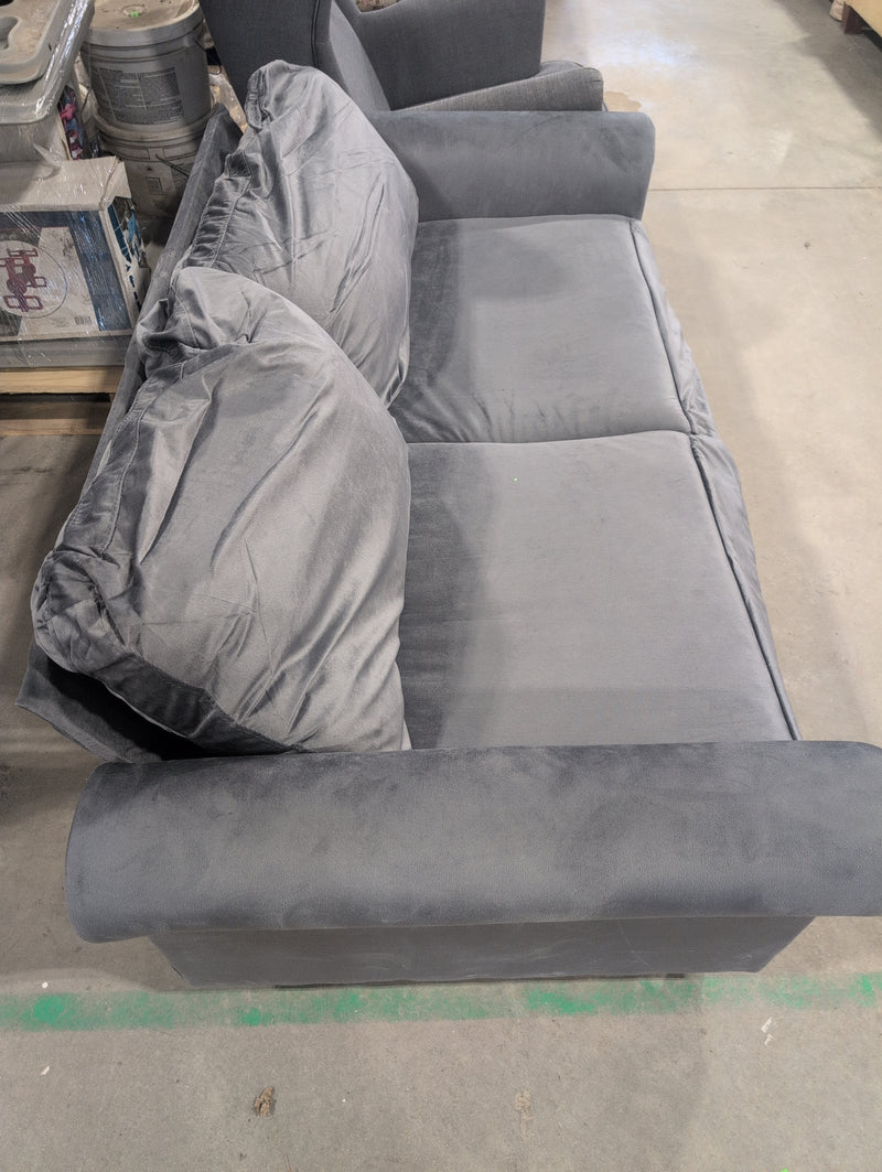 Grey Loveseat with Pillows
