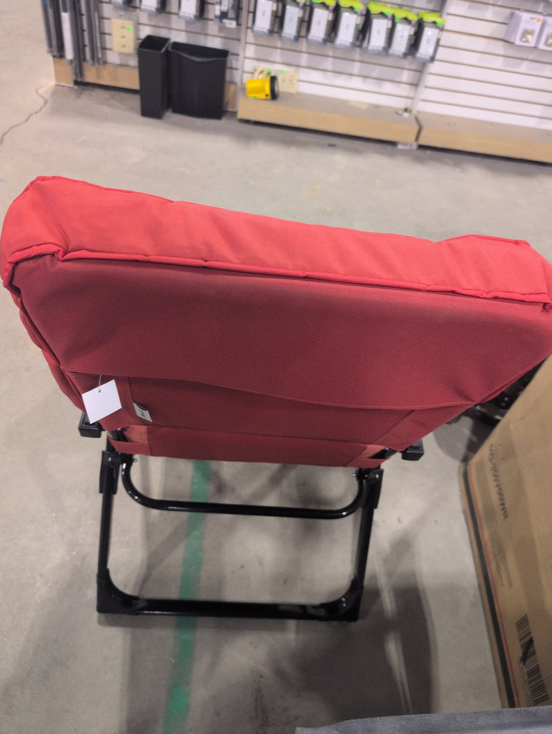 Outsunny Folding Reclining Lounge Chair with Cushion & Footrest in Red