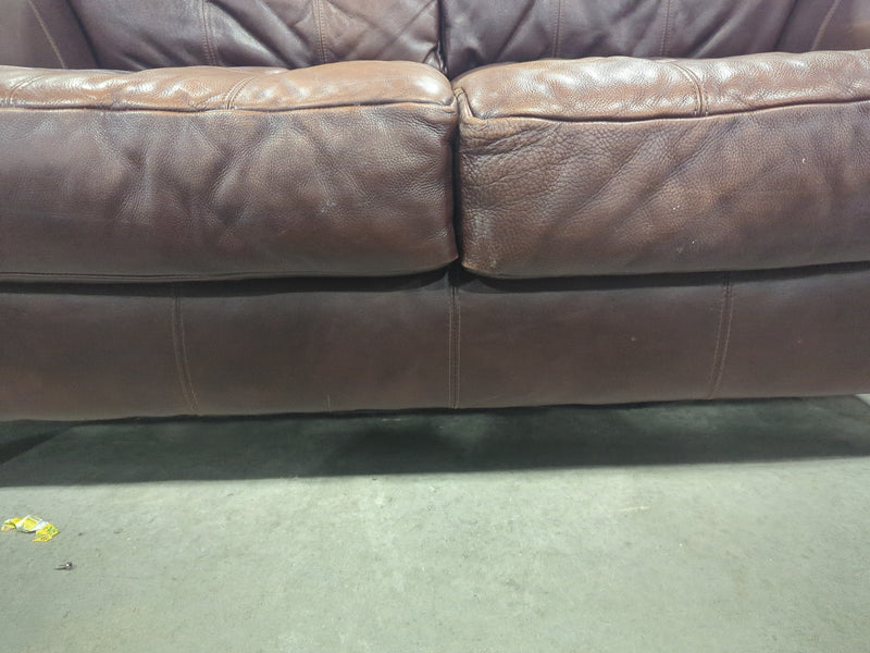 Brown Leather 2-Seater Sofa