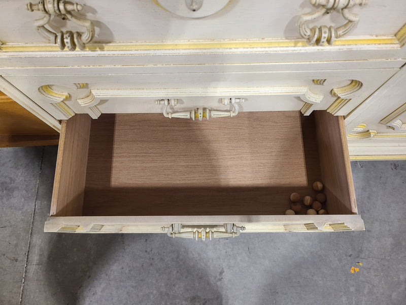Vintage French Provincial Triple Dresser & Cabinet Credenza