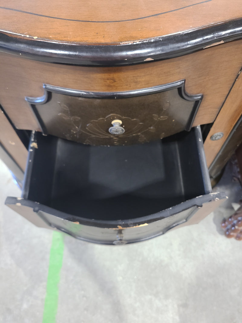 Vintage-Style Demilune Accent Cabinet