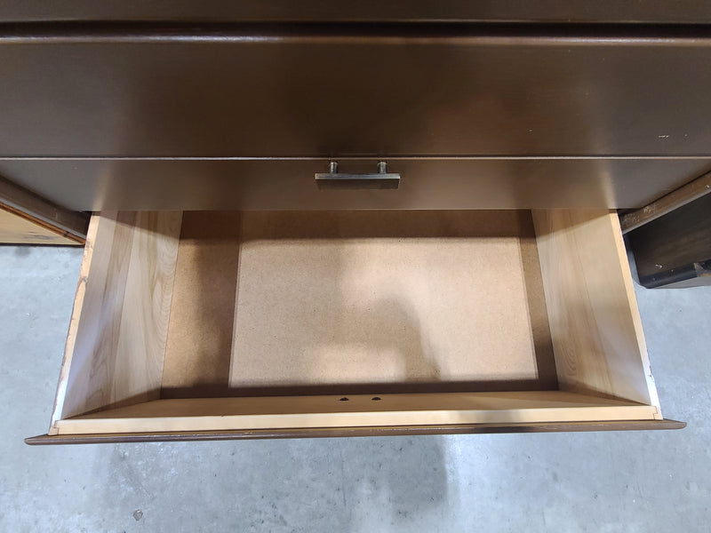 Vintage Mid-Century Modern Brown 3-Drawer Tall Nightstand