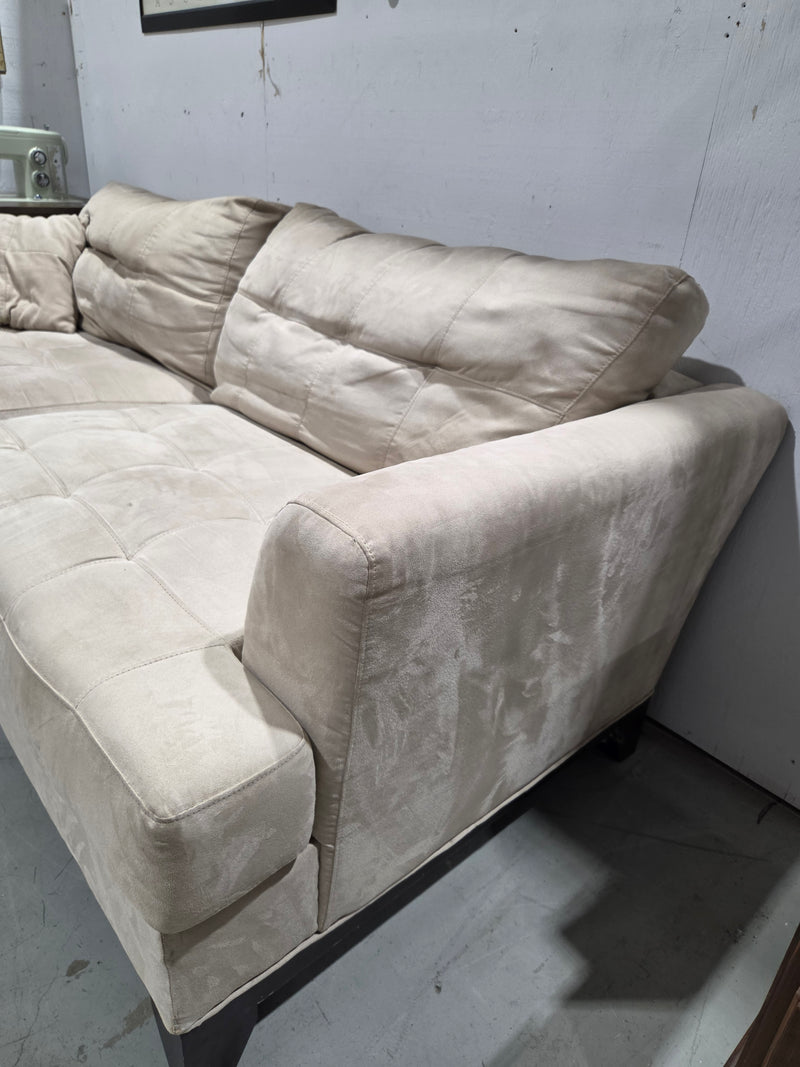 Modern Deep-Seat Beige Sofa