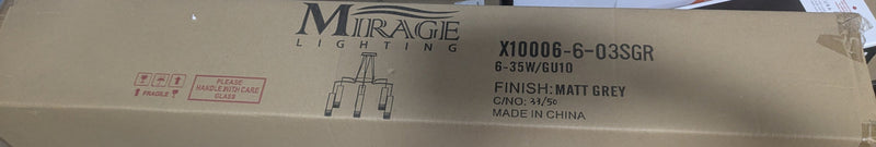 Mirage Lighting Milly 6-Light Matte Grey Chandelier