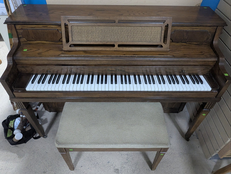 Henry F. Miller Upright Wooden Piano and Bench