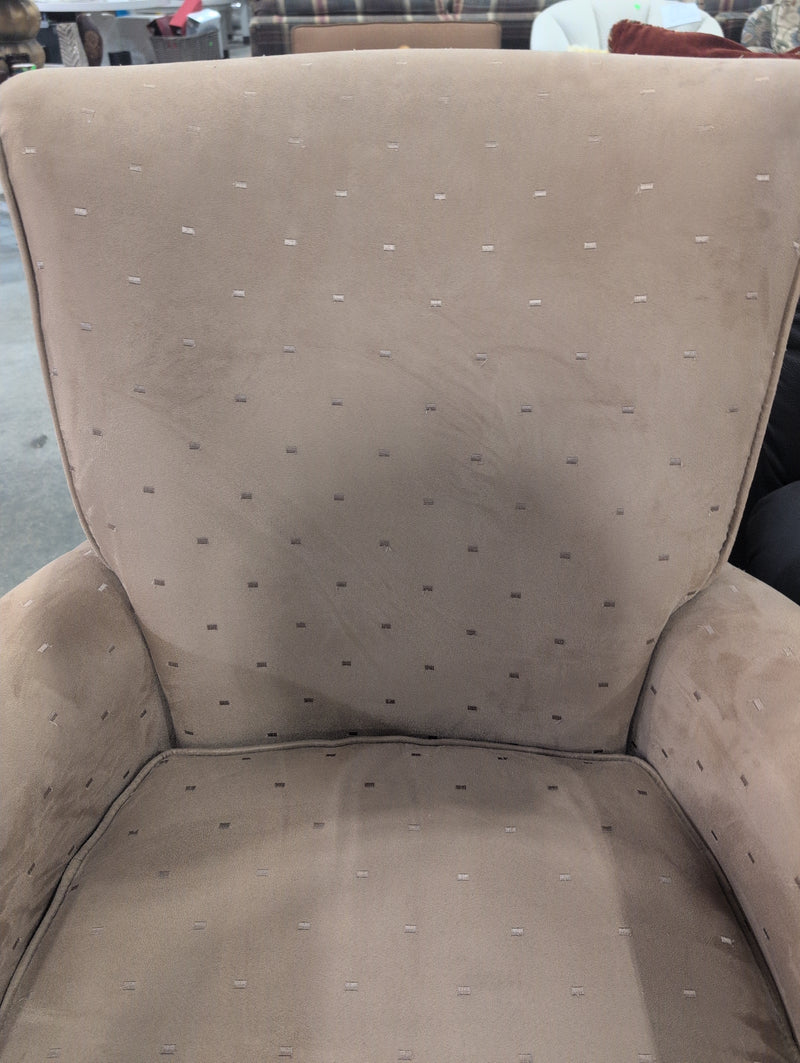 Beige Armchair with Wooden Legs