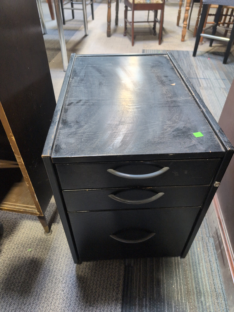 Wheeled Filing Cabinet, Black