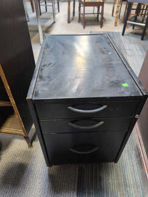 Wheeled Filing Cabinet, Black