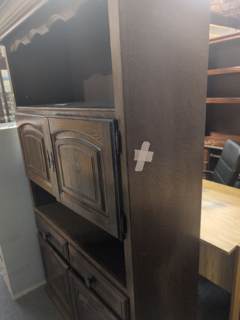 Dark Wood Buffet with Mirrored Shelf