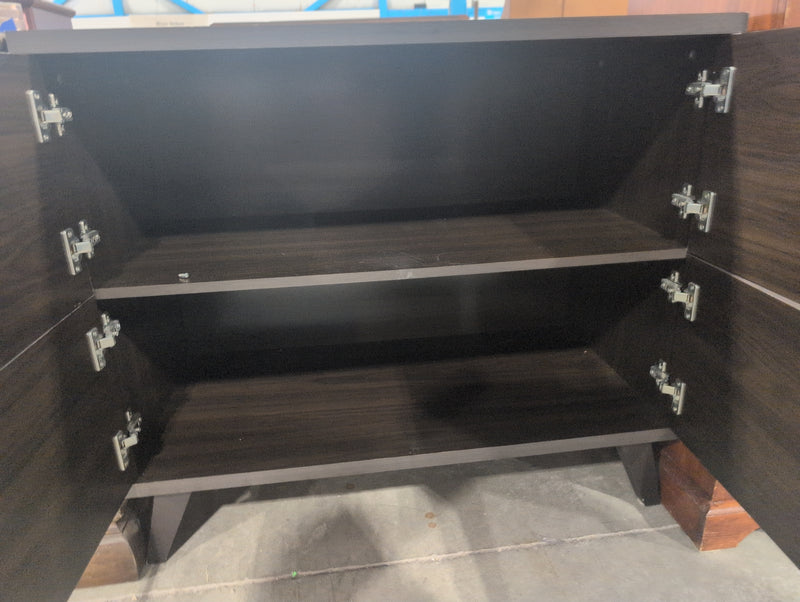 4 Door, 2 Shelf Storage Unit, Black