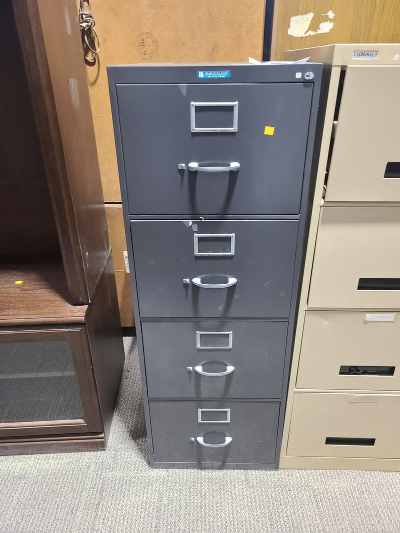 Professional 4-Drawer Metal Filing Cabinet in Dark Grey
