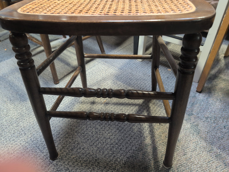 Spindle Back Chair with Cane Seat and Carvings