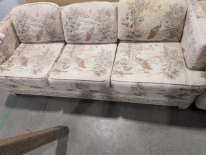 Whitish Pink 3 Seater Sofa with Birds and Floral Designs