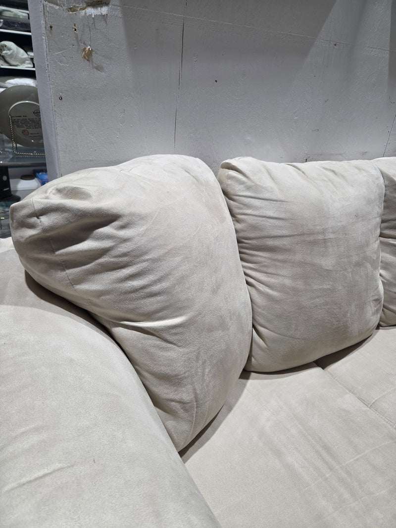 Plush Cream Colored 3-Seater Sofa