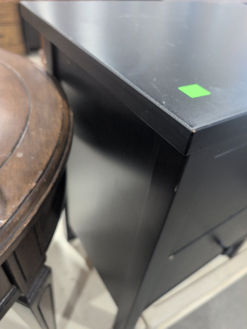 Black 2 Drawer Nightstand