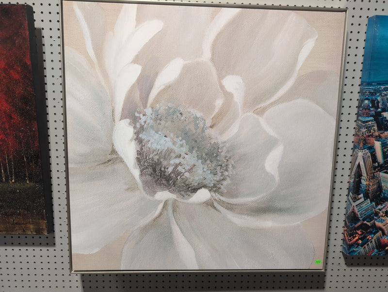 White and Blue Flower Painting