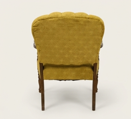 Vintage Mid-Century Tufted Channel-Back Accent Chair