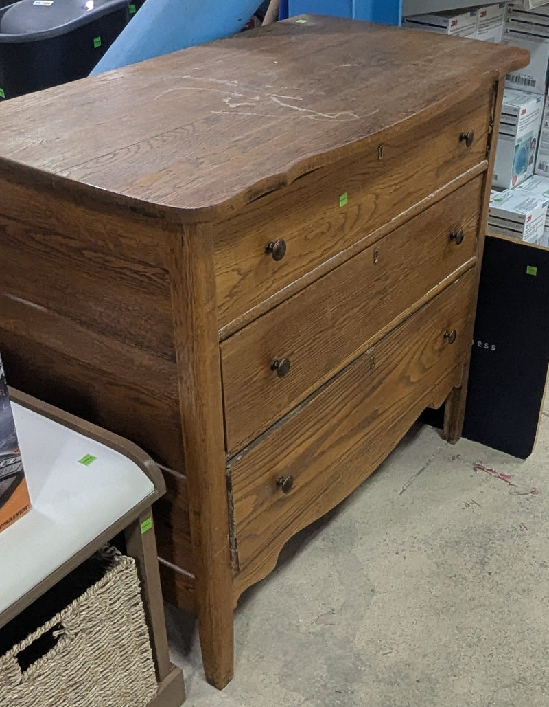 Antique 3-Drawer Farmhouse Style Wood Dresser