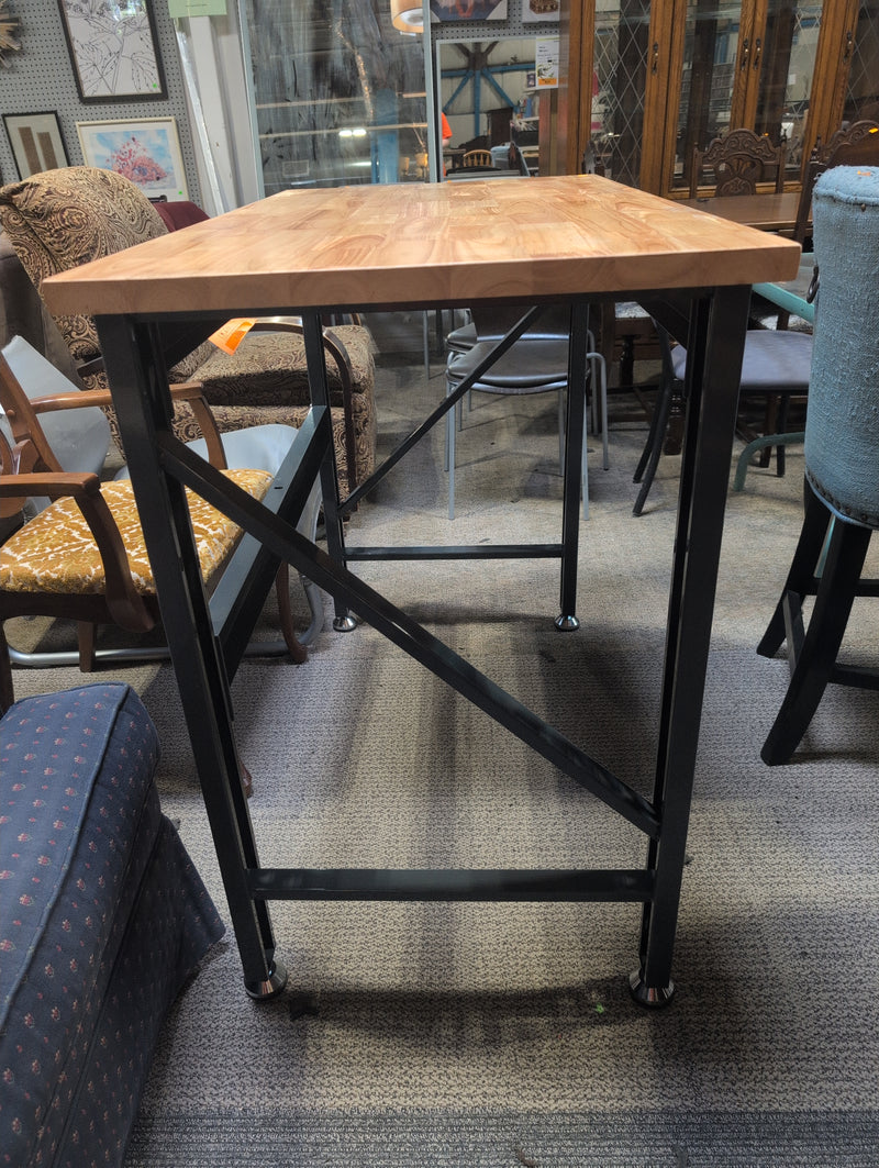 Brand New Wooden Work Table with Metal Base