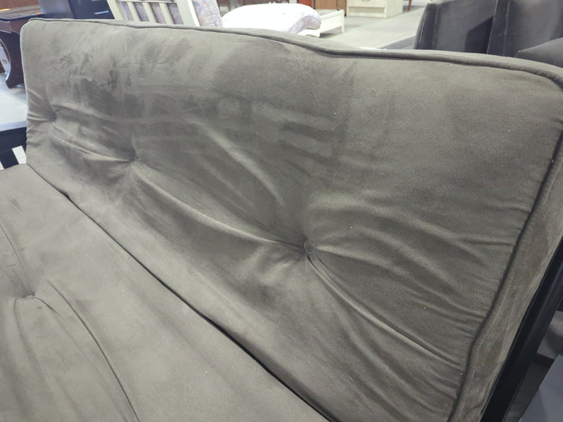 Black Metal Framed Futon with Brown Mattress