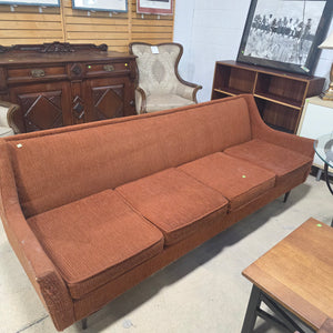 Mid Century Brown Tweed Sofa