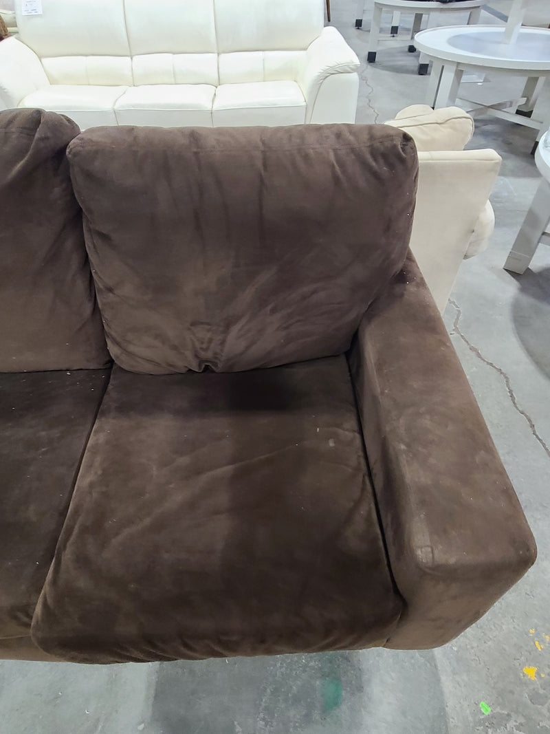 Good Condition Chocolate Brown Microfiber 3-Cushion Sofa